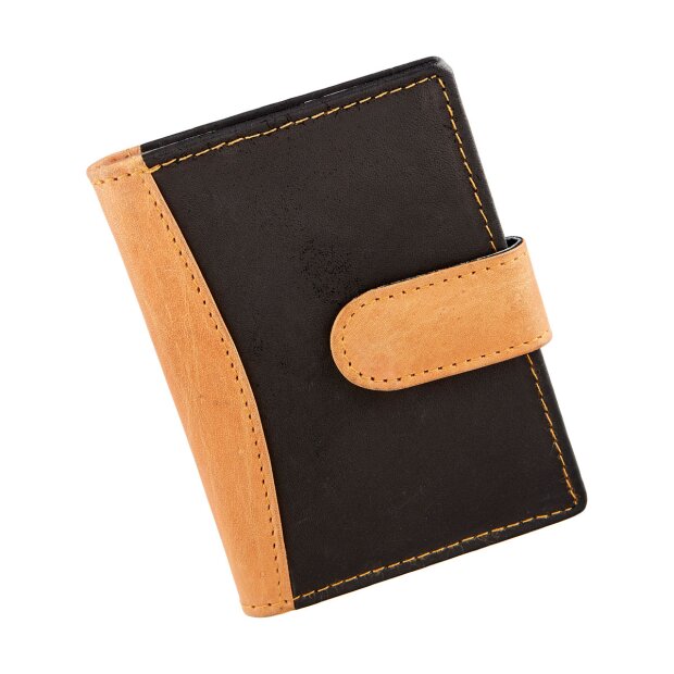 Tillberg women and men credit card case made from real leather black+tan