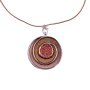 Magnetic Brooch necklace 60 cm, matt rose gold/red combination