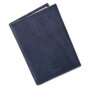 Wallet/credit card case made from real leather, navy blue