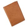 Wallet/credit card case made from real leather, cognac