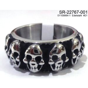Ring with skulls, stainless steel