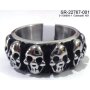 Ring with skulls, stainless steel, size #21, 61 mm circumference