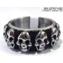 Ring with skulls, stainless steel, size #22, 62 mm circumference