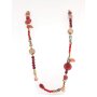 Fashionable necklace with glass beads and gemstones