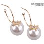 Earrings with pearl pendant plated with real 18k gold
