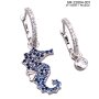 Earrings plated with real rhodium (1 x with seahorse...