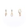 Earrings with letter pendants &quot;FUN&quot; with real...