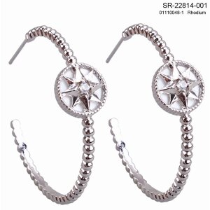 Hoops earrings with rhinestones