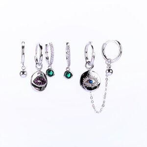 Earrings, three different pairs