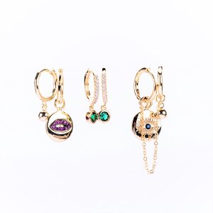 Earrings, three different pairs