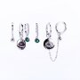 Earrings plated with real rhodium, three different pairs