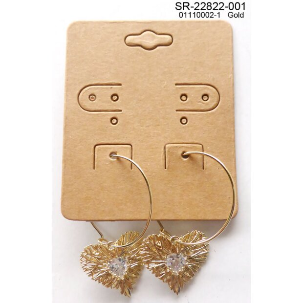 Hoops earrings with heart shaped pendant