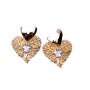 Earrings plated with real gold + rhinestone