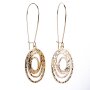 Earrings with oval pendant, plated with real gold