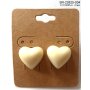 Heart shaped earrings, cream