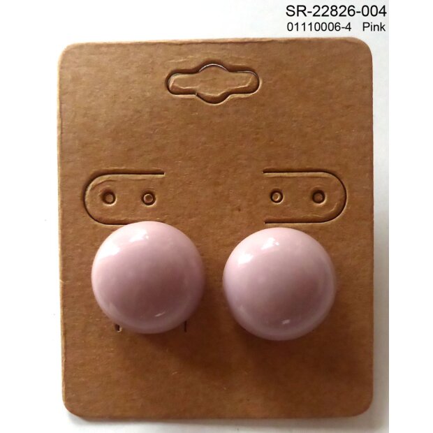 Earrings round, pink