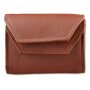Mini wallet made from real nappa leather 7 cm x 9,5 cm x 1,5 cm, cognac