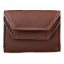Mini wallet made from real nappa leather 7 cm x 9,5 cm x 1,5 cm, reddish brown