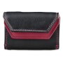 Mini wallet made from real nappa leather 7 cm x 9,5 cm x 1,5 cm, black+pink