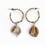 Round earrings + pendant gold
