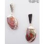 Earrings with shell pendant, plated wirh rhodium
