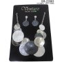 Set necklace + earrings, grey/white