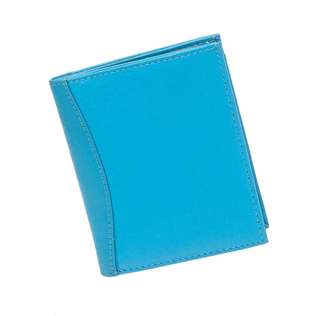Credit card wallet made from real leather, sea blue