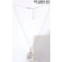 Necklace with pendant 42 + 5 cm, silver + crystal