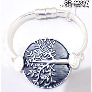 Armband mit Lebensbaum-Motiv, silber/grau