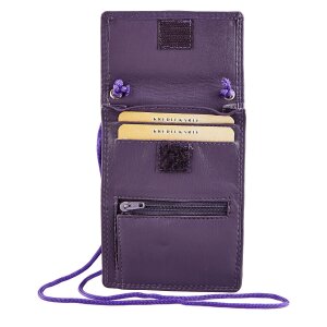 Tillberg travel wallet/chest pouch made from real leather, purple