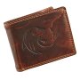 Wallet made of water buffalo leather with dolphin motif mushroom