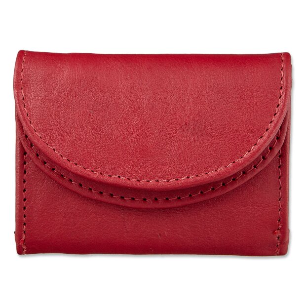 Tillberg wallet made from real leather 7 cm x 8,5 cm x 1,5 cm, red