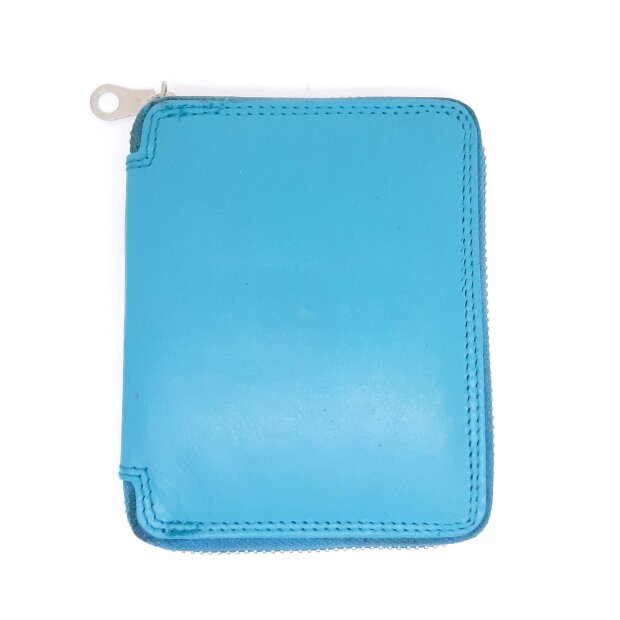 Tillberg wallet made from real nappa leather with all around zipper sea blue
