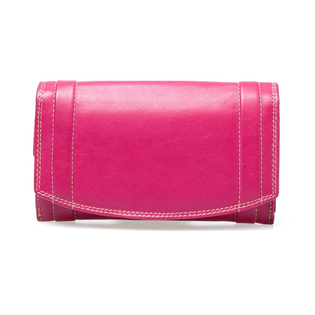 Tillberg Damen Geldb&ouml;rse Portemonnaie Portmonee aus echtem Nappaleder 10,5x17x3 cm pink