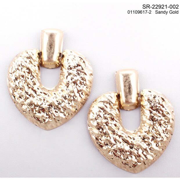 Earrings, sandy gold