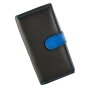 Tillberg ladies wallet made from real nappa leather 9,5 cm x 17,5 cm x 3,5 cm black+royal blue
