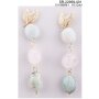 Earrings gold with multicolour pearls