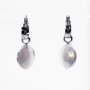 Earrings with round pendant, rhodium