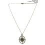 Necklace + pendant with grey gemstone, silber