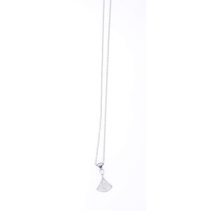 Stainless steel necklace with pendant with rhinestones
