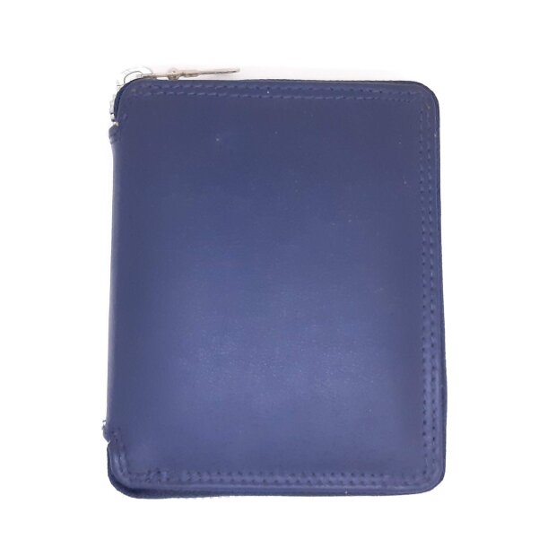 Tillberg wallet made from real nappa leather with all around zipper navy blue