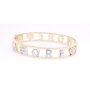 Stainless steel bangle with lettering AMORE with crystal stones gold