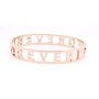 Stainless steel bangle with lettering FOREVER with crystal stones rose gold