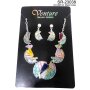 Set necklace + earrings with multi colour gemstones