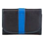 Tillberg ladies wallet made from real nappa leather black+royal blue