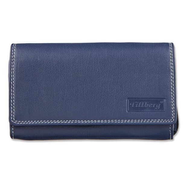 Tillberg ladies wallet made from real nappa leather 9,5 cm x 17,5 cm x 3,5 cm navy blue