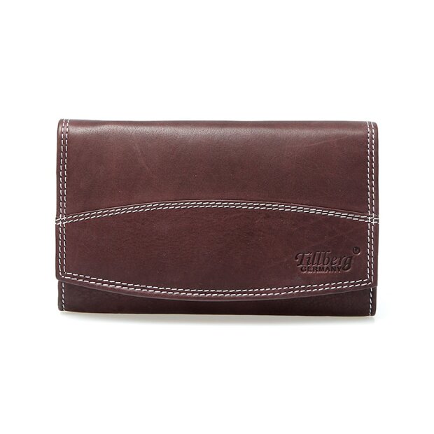 Tillberg ladies wallet made from real nappa leather brown+white