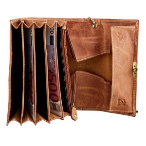 Waiters wallet with 5 compartments for banknotes nature
