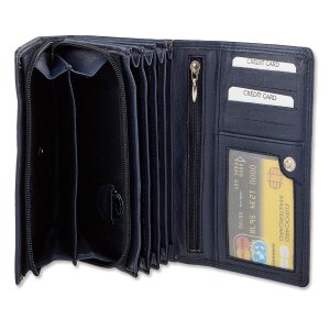 Tillberg ladies wallet made from real leather 10 cm x 17 cm x 4 cm navy blue