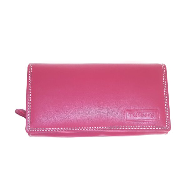 Tillberg ladies wallet made from real leather 10 cm x 17 cm x 4 cm pink